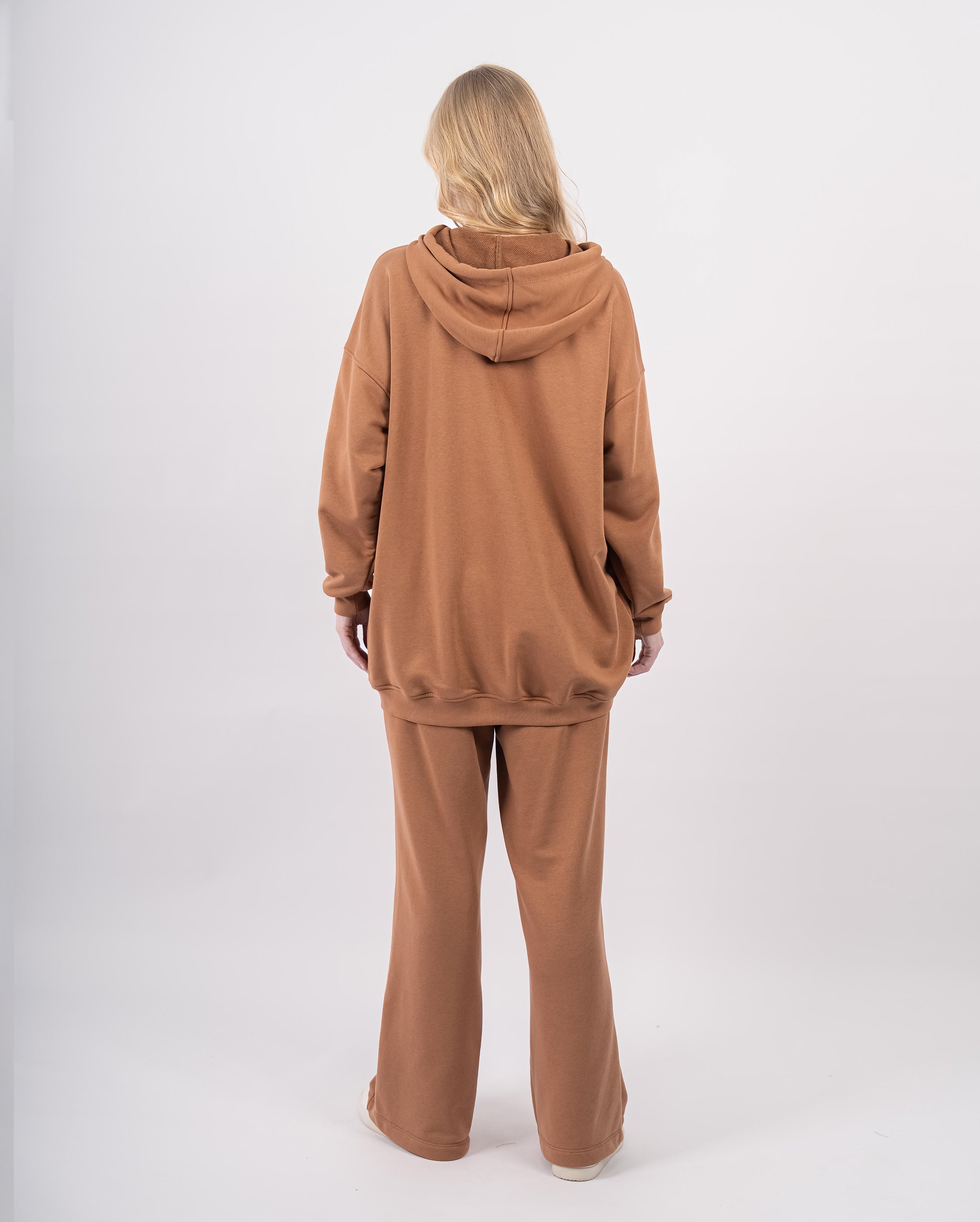 Sweat shirt en molleton oversize femme-Camel-dos