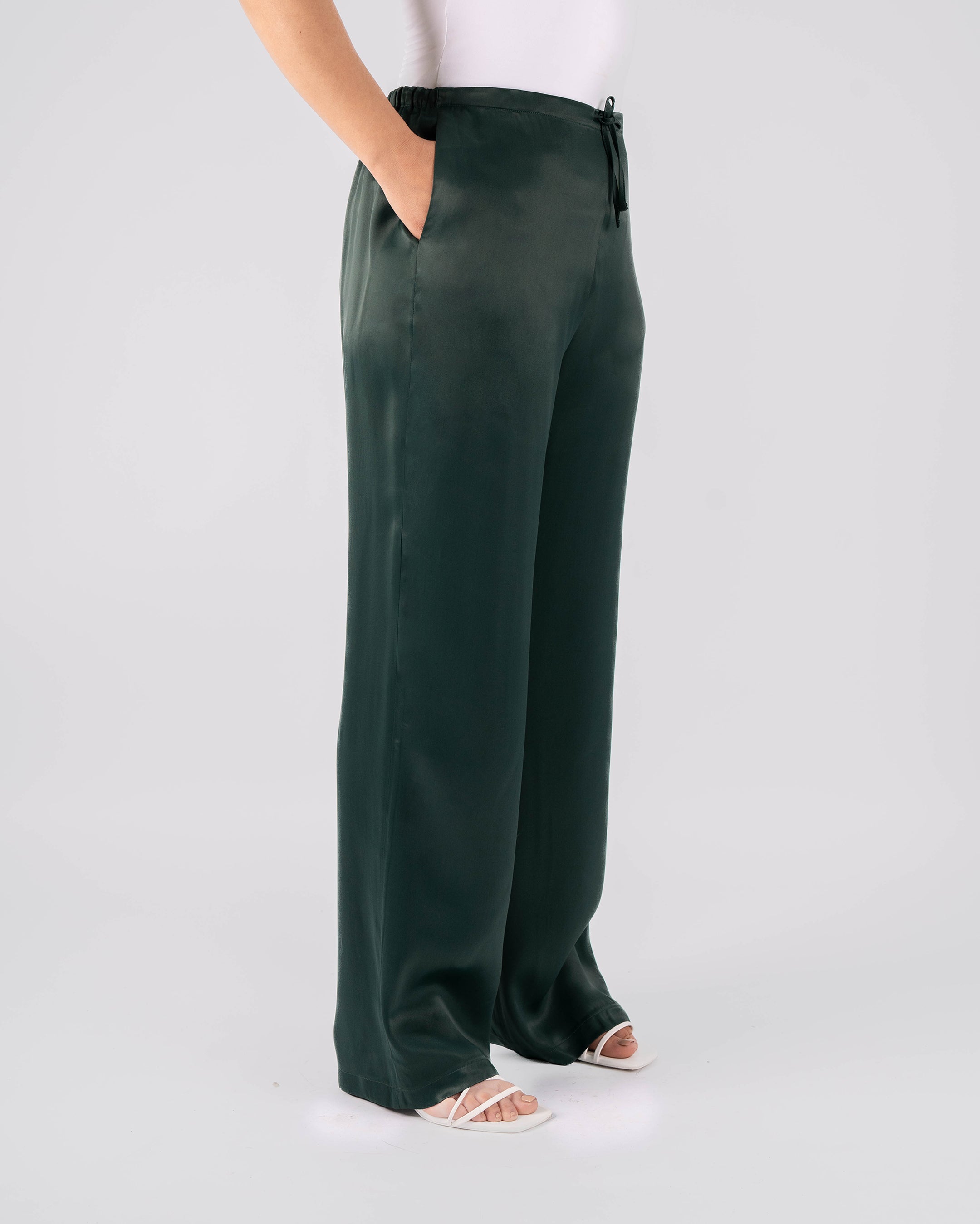 pantalon large satiné
