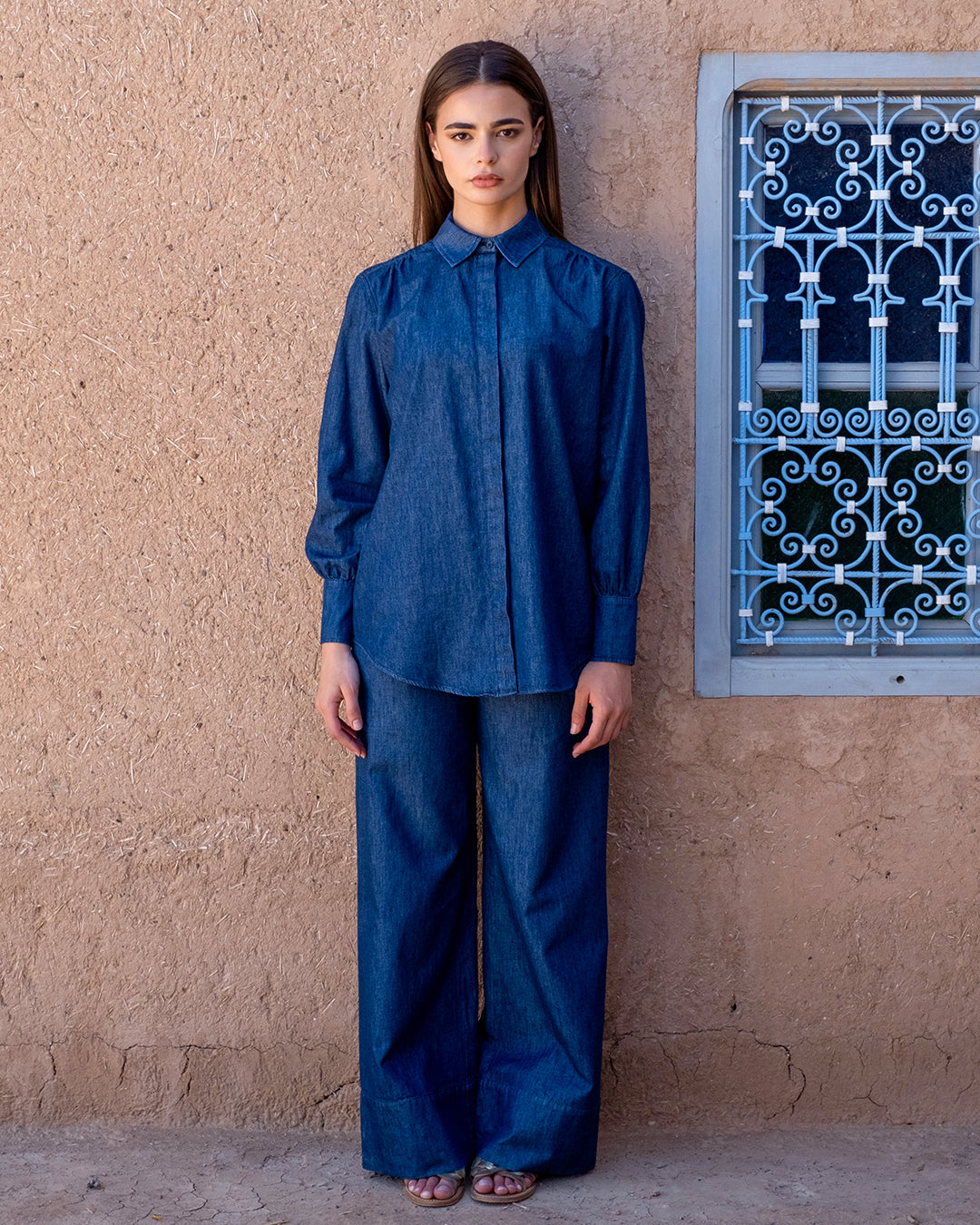 Chemise Tencel Effet Denim Femme
