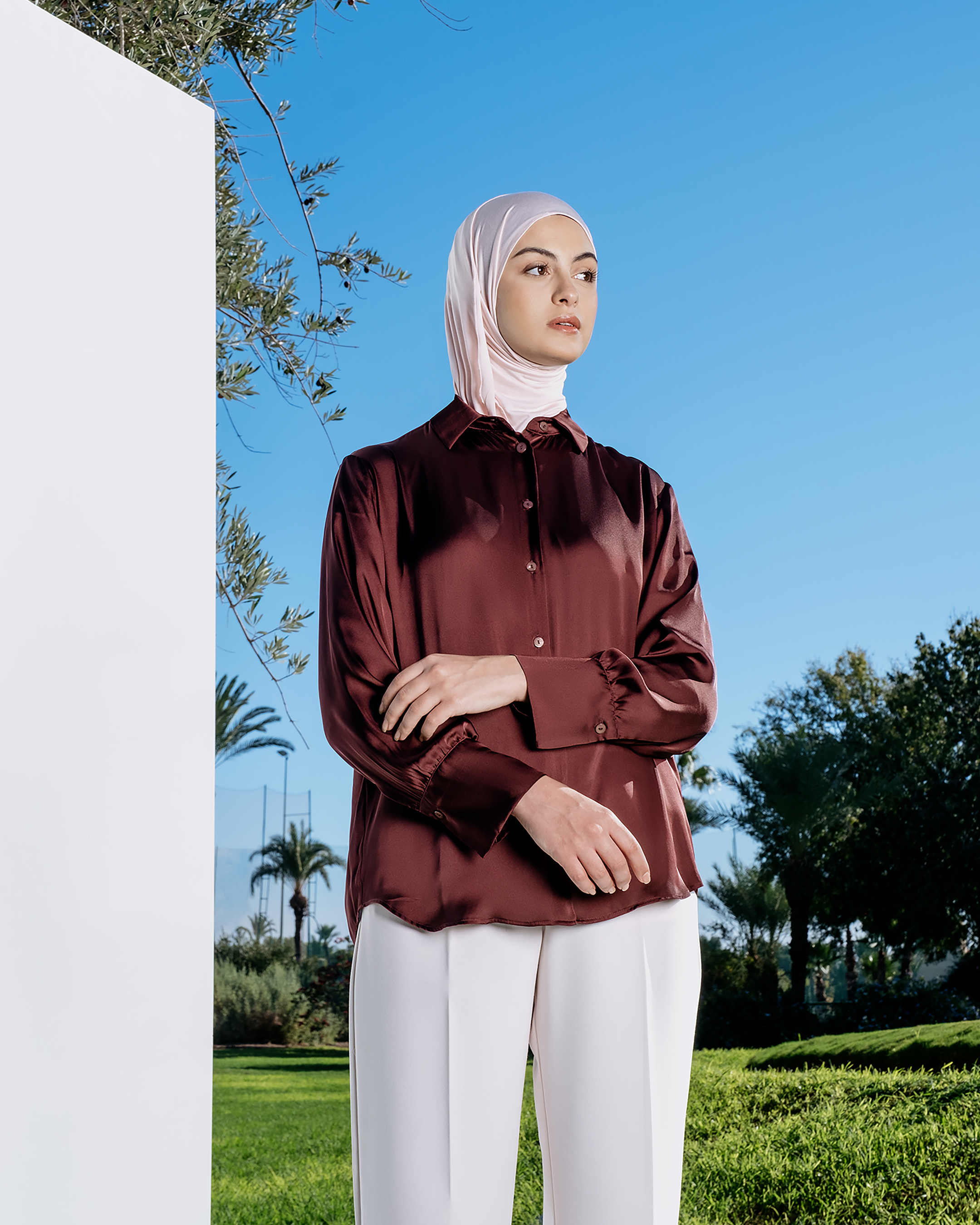 chemise fluide satinée