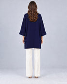 Gilet long en maille_Bleu marine_dos