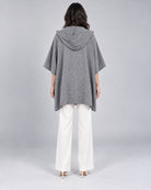 Cape avec capuche en maille_Gris_dos