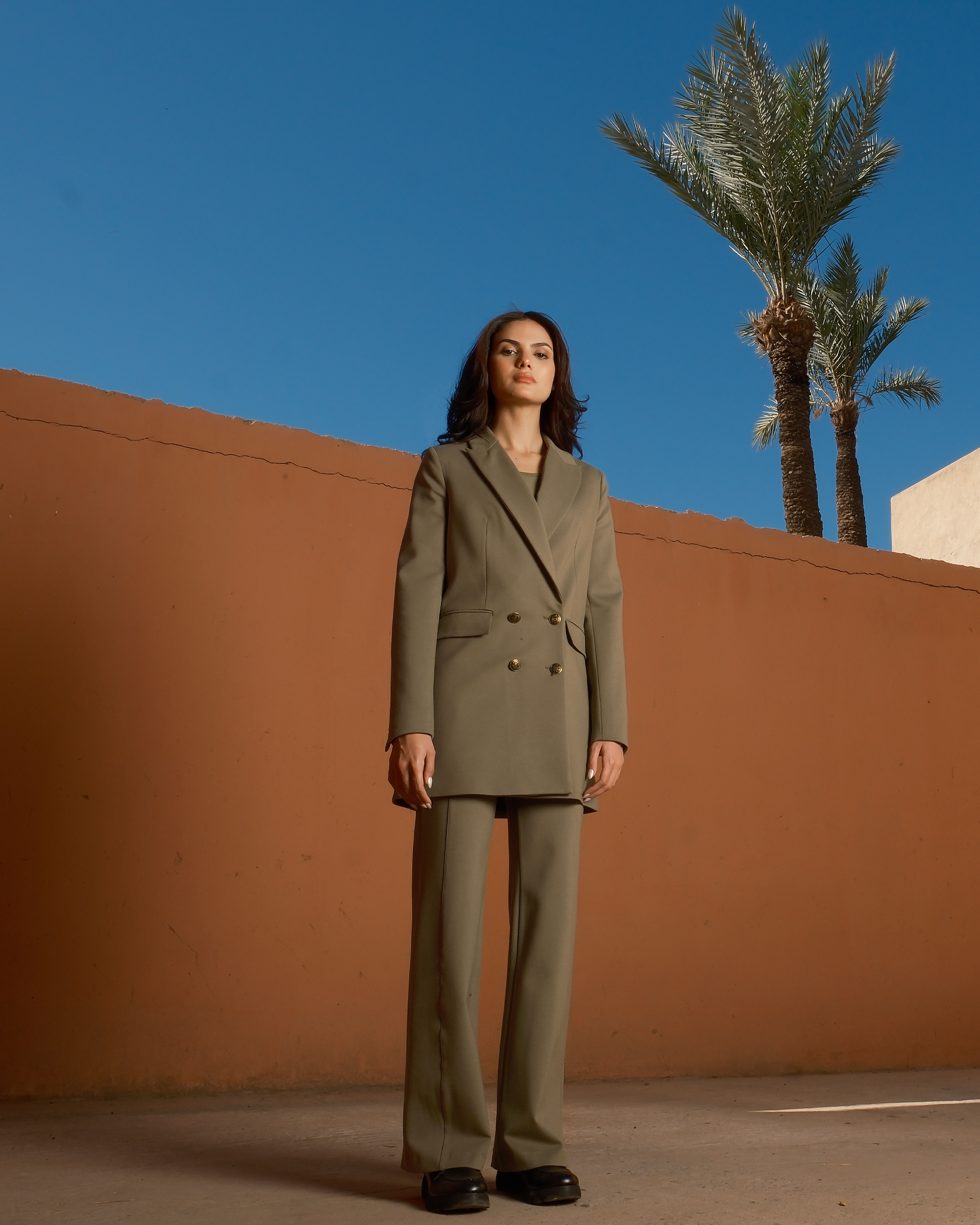 Blazer croisé olive