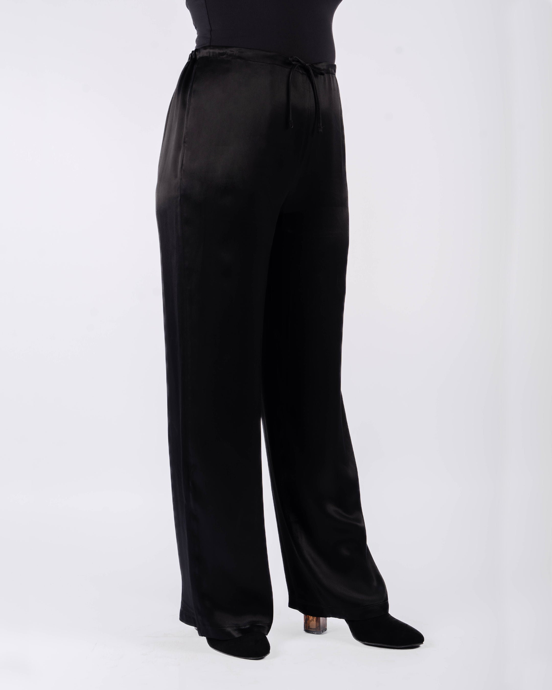 pantalon large satiné