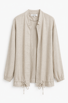 Bomber en lin avec cordons ajustables-Beige-femme-details