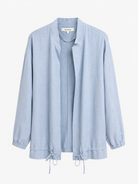 Bomber en lin avec cordons ajustables-Bleu ciel-femme-details