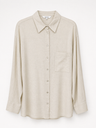 Chemise en lin oversize-Beige-face-femme RAZANA