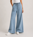 Pantalon jean wide leg femme RAZANA – Bleu clair