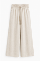 Pantalon large en lin à taille élastique-Beige-femme-RAZANA