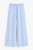 Pantalon large en lin à taille élastique-Bleu ciel-femme-RAZANA