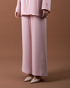 Pantalon large fluide pour femme-Rose-cote