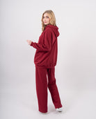 Sweat shirt en molleton oversize femme-Bordeaux-cote
