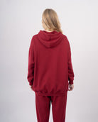 Sweat shirt en molleton oversize femme-Bordeaux-dos