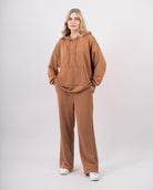 Sweat shirt en molleton oversize femme-Camel-face
