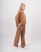 Sweatshirt col rond en molleton-Camel-detail