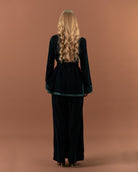 Tunique jabador en velours brodée avec ceinture pour femme – RAZANA