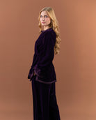 Tunique jabador en velours brodée avec ceinture pour femme – RAZANA