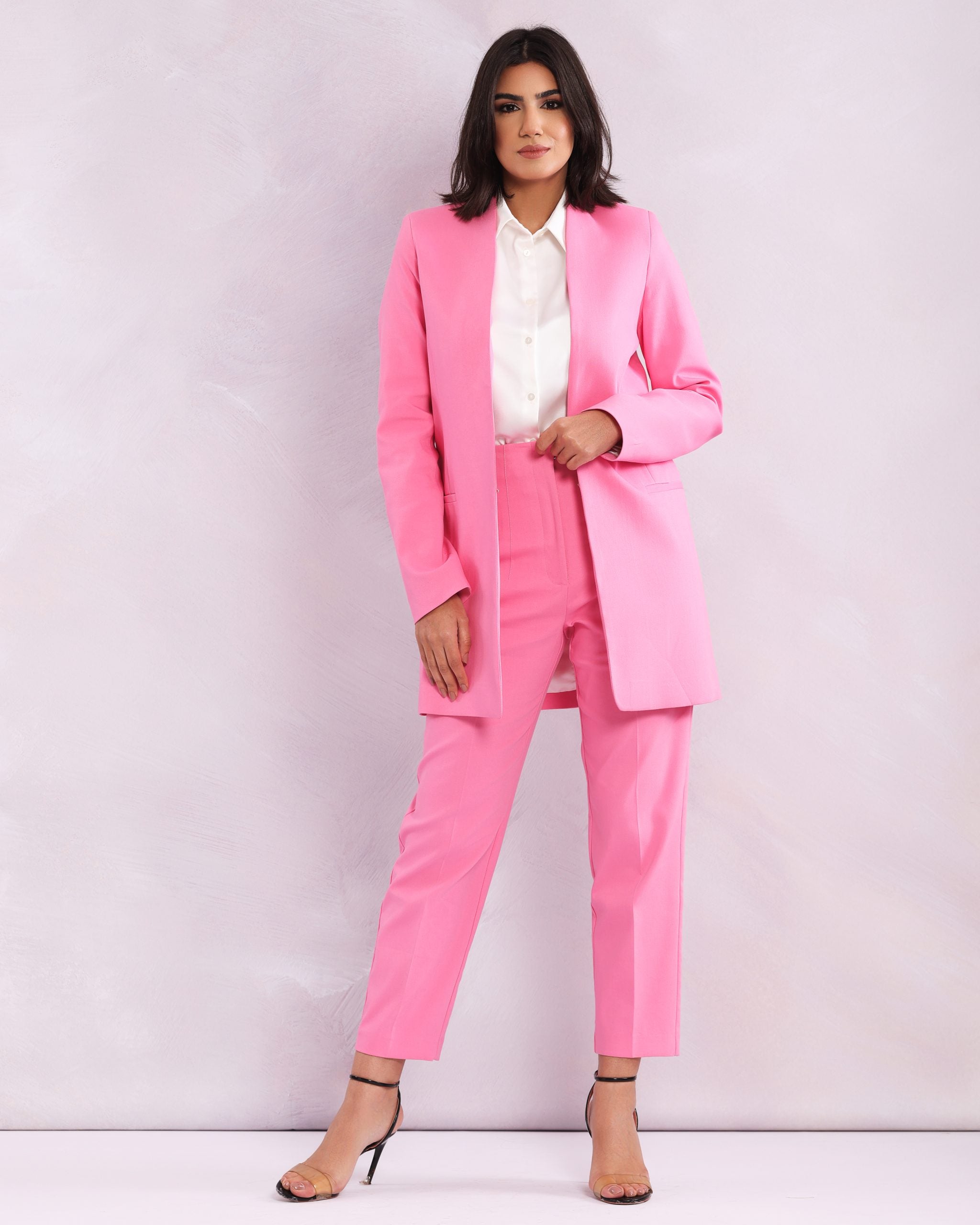blazer long sans col